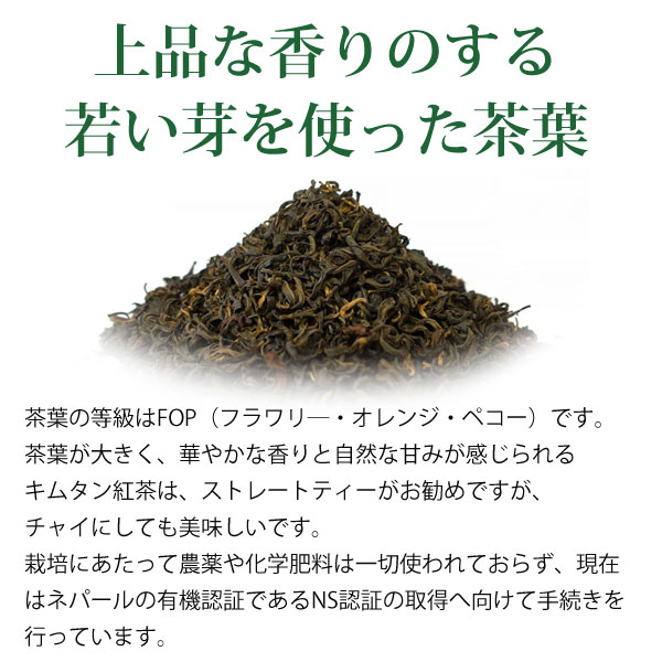 上品な香りのする若い芽を使った茶葉