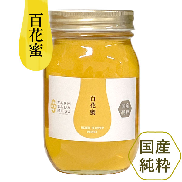 【10月新商品】百花蜜（純国産はちみつ）（600g）ビン【ファーム貞光】