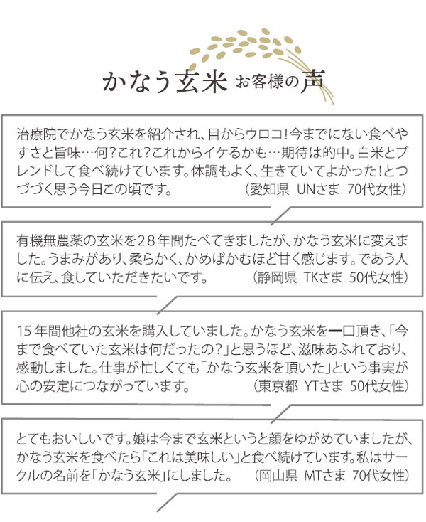かなう玄米お客様の声