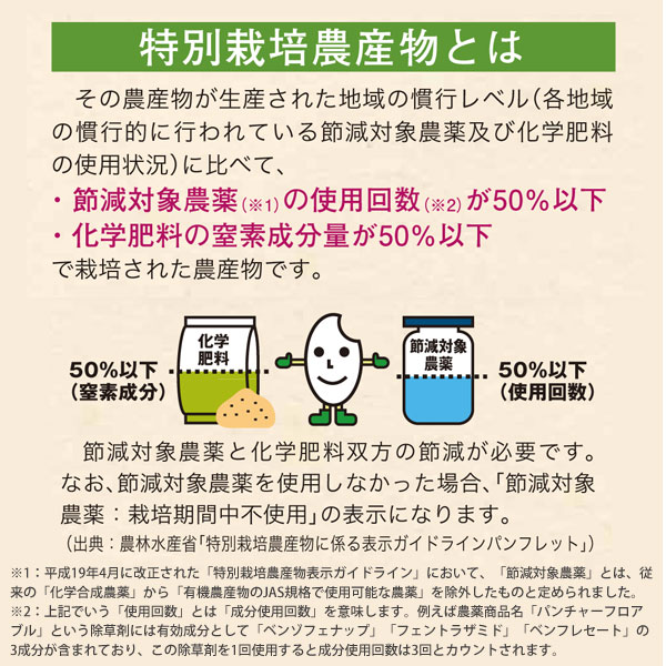 特別栽培農産物とは？（ムソーの特別栽培米共通）