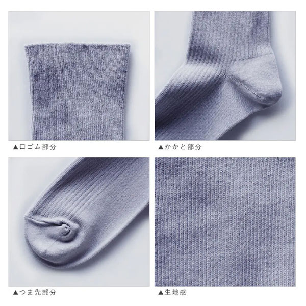 IFMC.ビジネス靴下の口ゴム部分、かかと部分、つま先部分、生地感の画像