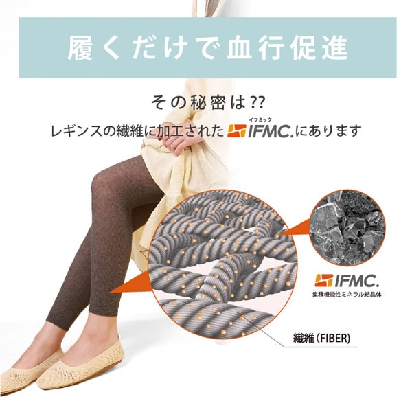 履くだけで血行促進！その秘密は？？レギンスに加工されたIFMC.にあります