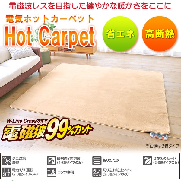 電磁波99％カット（磁界）電気ホットカーペット・本体のみ 3畳