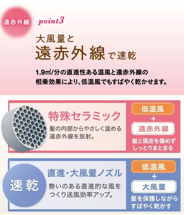 ゼンケン 電磁波低減 ヘアケアドライヤー ピンク（ZD-750P）【ゼンケン】