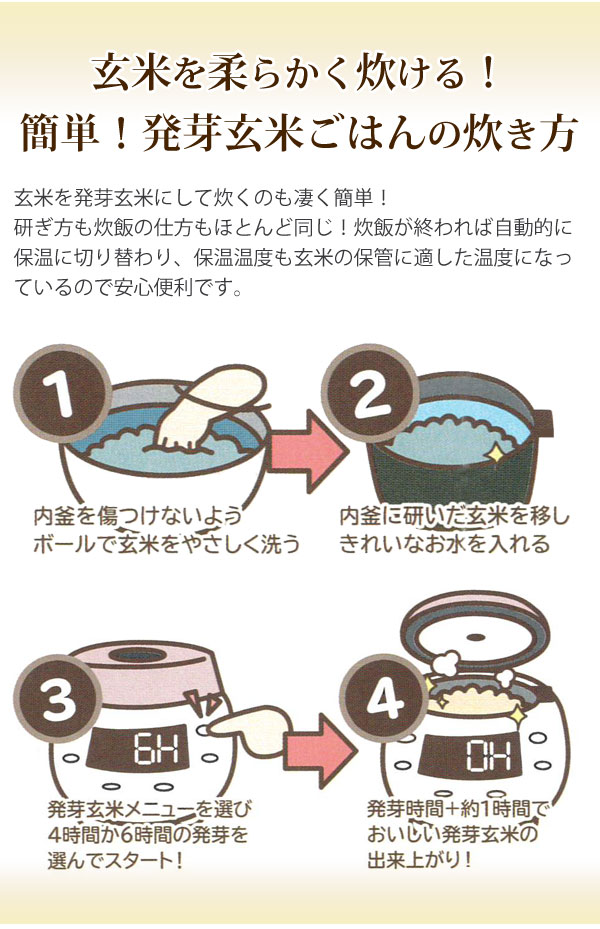 玄米を柔らかく炊ける!簡単!発芽玄米ご飯の炊き方