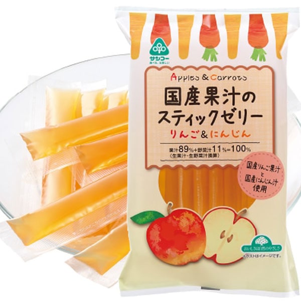 国産果汁のスティックゼリー りんご＆にんじん（192g（16g×12本入