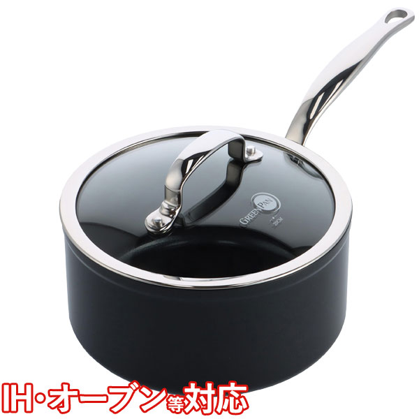 【最上位モデル】グリーンパン フッ素不使用 バルセロナプロ ソースパン蓋付き（18cm）IH・ガス対応【グリーンパン】【送料無料】【クーポン券使用不可】