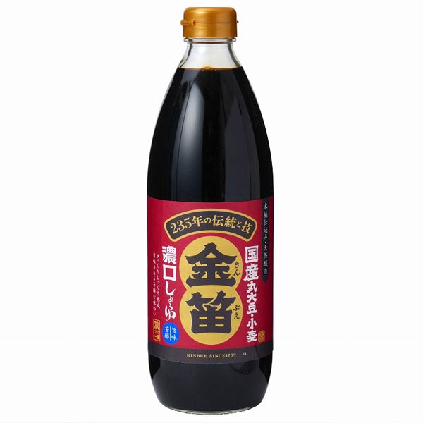 金笛 蔵づくり一番 濃口しょうゆ（1L）ビン【笛木醤油】